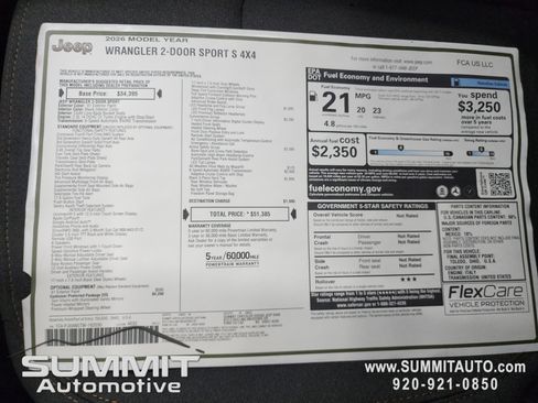 New 2026 Jeep Wrangler Sport S image 56