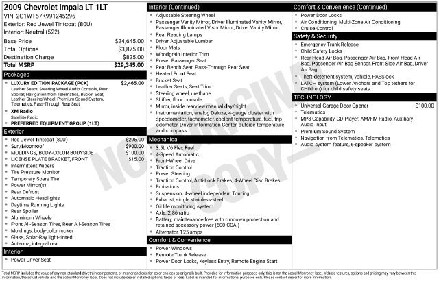 Used 2009 Chevrolet Impala LT w/ Luxury Edition Package FWD image 8