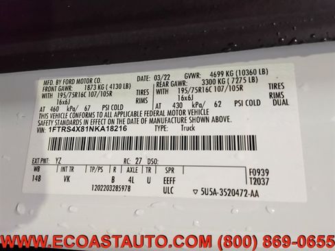 Used 2022 Ford Transit 350 148 High Roof Extended DRW RWD image 20