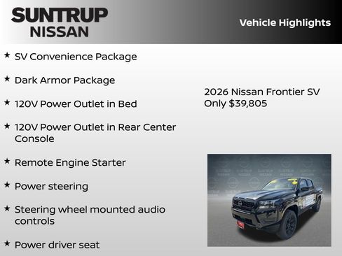 New 2026 Nissan Frontier SV w/ SV Convenience Package image 8