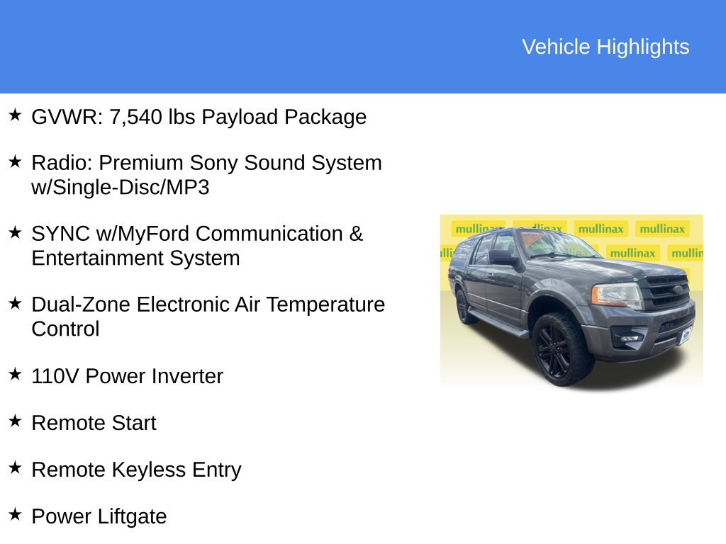 Used 2016 Ford Expedition EL XLT w/ Equipment Group 202A RWD image 30