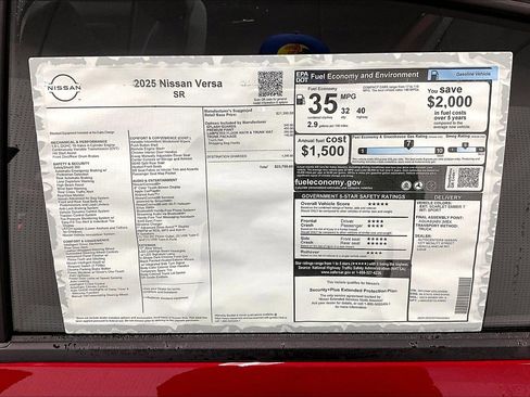 New 2025 Nissan Versa SR w/ Trunk Package FWD image 73