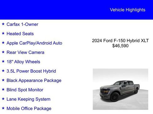 Certified 2024 Ford F150 XLT w/ Equipment Group 302A MID image 2