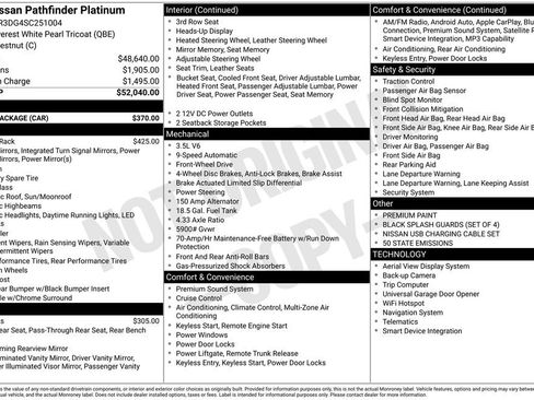 Certified 2025 Nissan Pathfinder Platinum w/ Cargo Package FWD image 5