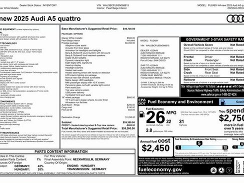 New 2025 Audi A5 2.0T Prestige image 31
