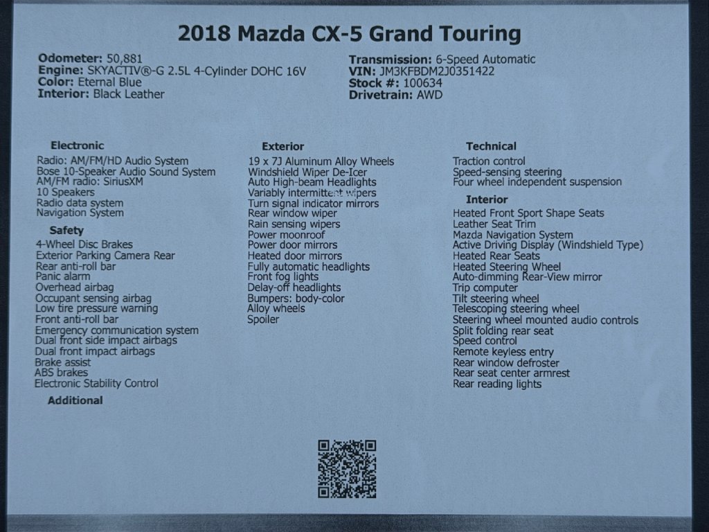 Used 2018 MAZDA CX-5 Grand Touring w/ Premium Package AWD/4WD image 48