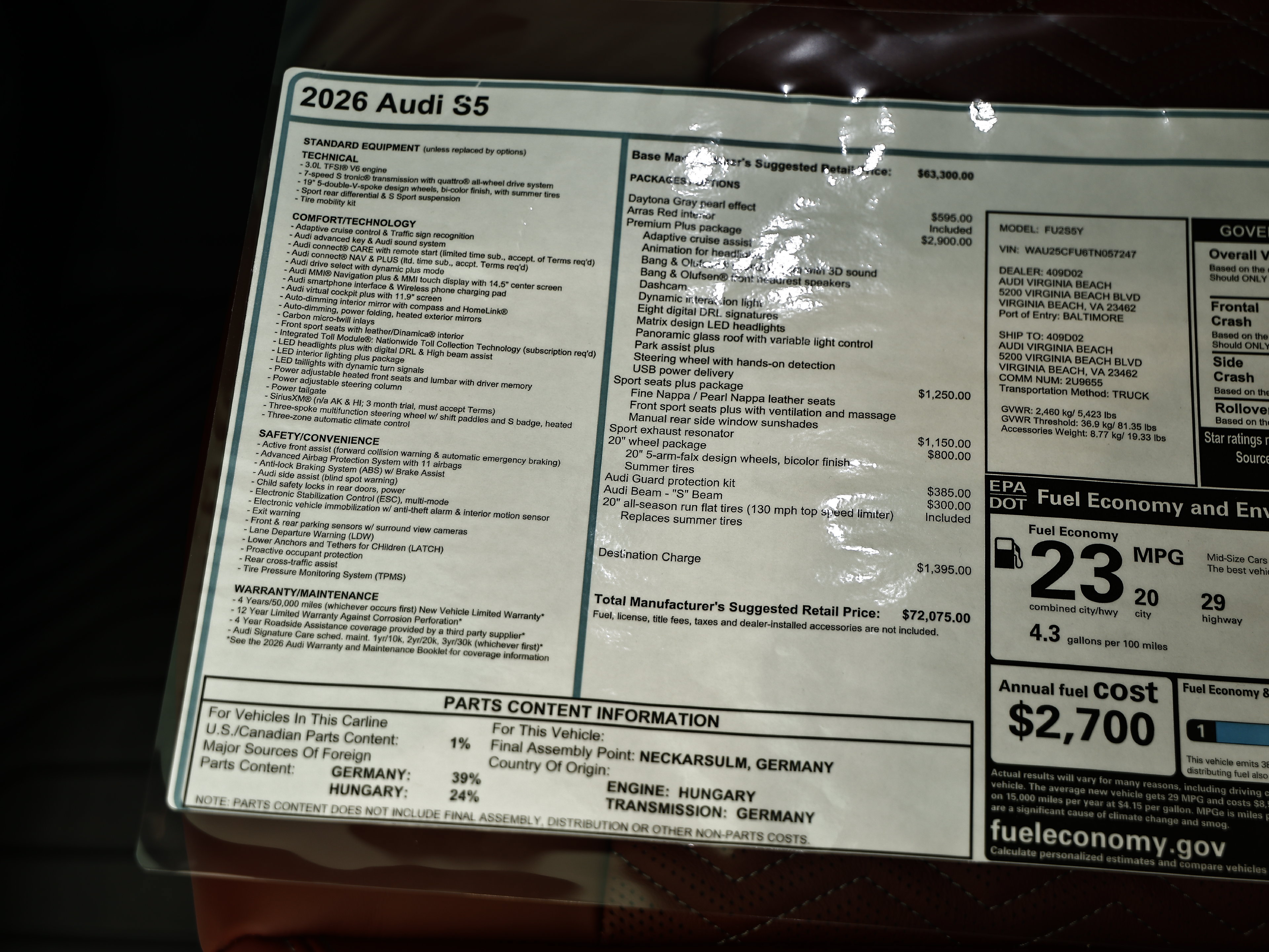 New 2026 Audi S5 Premium Plus AWD/4WD image 25
