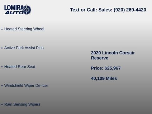 Used 2020 Lincoln Corsair Reserve w/ Equipment Group 201A AWD/4WD image 9
