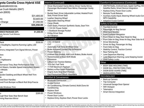 Used 2024 Toyota Corolla Cross AWD Hybrid w/ Convenience Package image 34