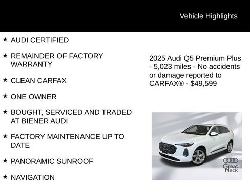 Certified 2025 Audi Q5 Premium Plus w/ Premium Plus image 9