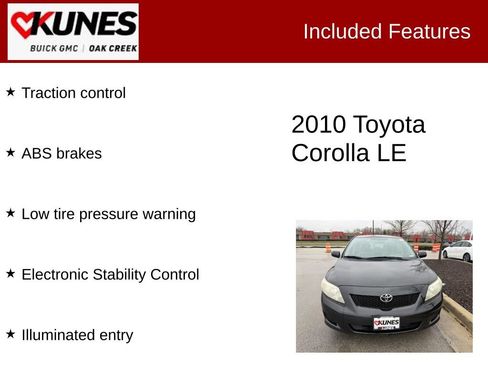 Used 2010 Toyota Corolla LE FWD image 2