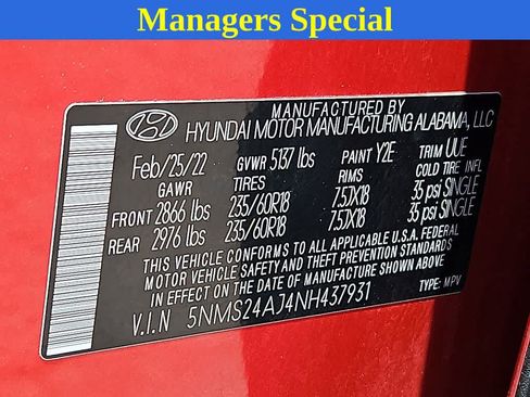 Used 2022 Hyundai Santa Fe SEL w/ Cargo Package FWD image 26