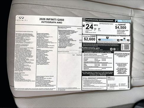 New 2026 INFINITI QX60 Autograph w/ Autograph Tech Package AWD/4WD image 40