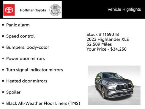 Used 2023 Toyota Highlander XLE AWD/4WD image 36