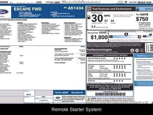 Used 2024 Ford Escape ST-Line w/ Tech Pack #1 FWD image 9