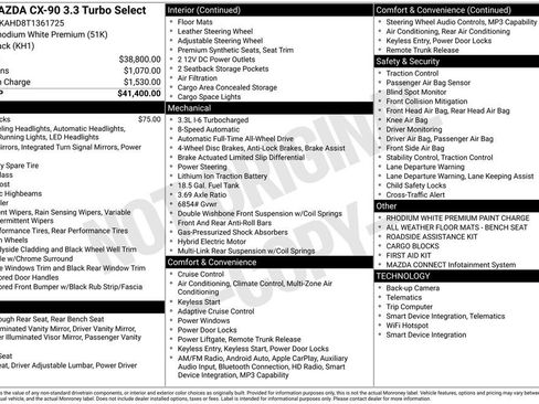 New 2026 MAZDA CX-90 3.3 Turbo w/ Select Package image 36