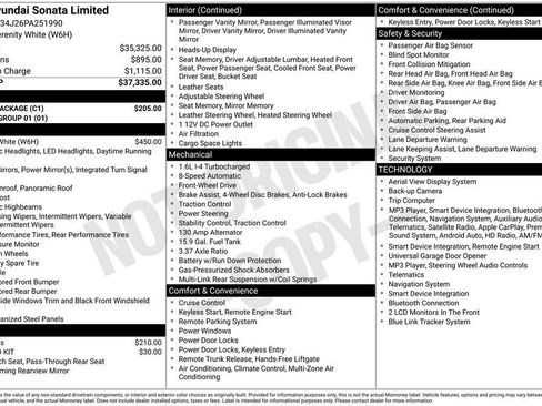Used 2023 Hyundai Sonata Limited w/ Cargo Package FWD image 1