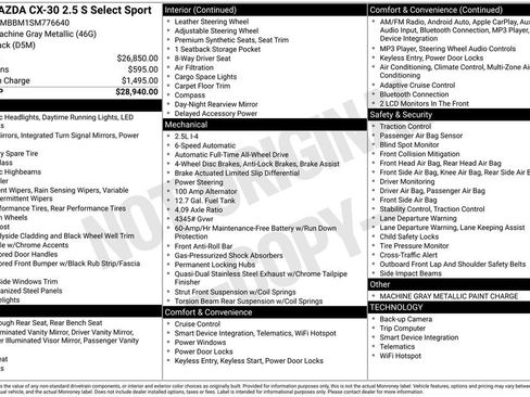 Used 2025 MAZDA CX-30 AWD 2.5 S w/ Select Sport Pkg image 3