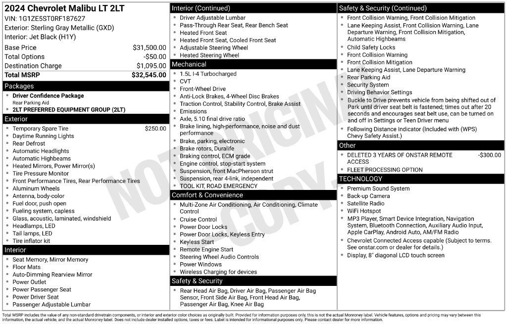 Used 2024 Chevrolet Malibu LT FWD image 19