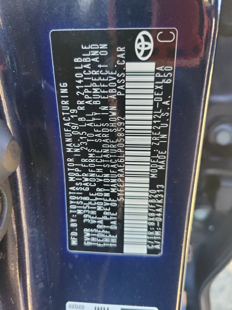 Certified 2020 Toyota Corolla LE FWD image 35