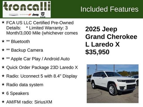 Certified 2025 Jeep Grand Cherokee L Laredo image 5