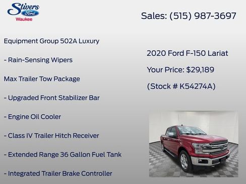 Used 2020 Ford F150 Lariat w/ Equipment Group 502A Luxury AWD/4WD image 22