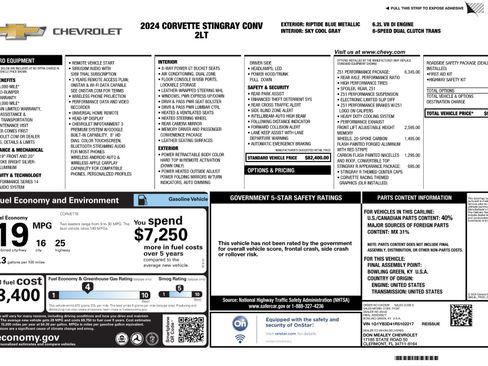 Used 2024 Chevrolet Corvette Stingray Preferred Conv w/ Z51 Performance Package RWD image 3