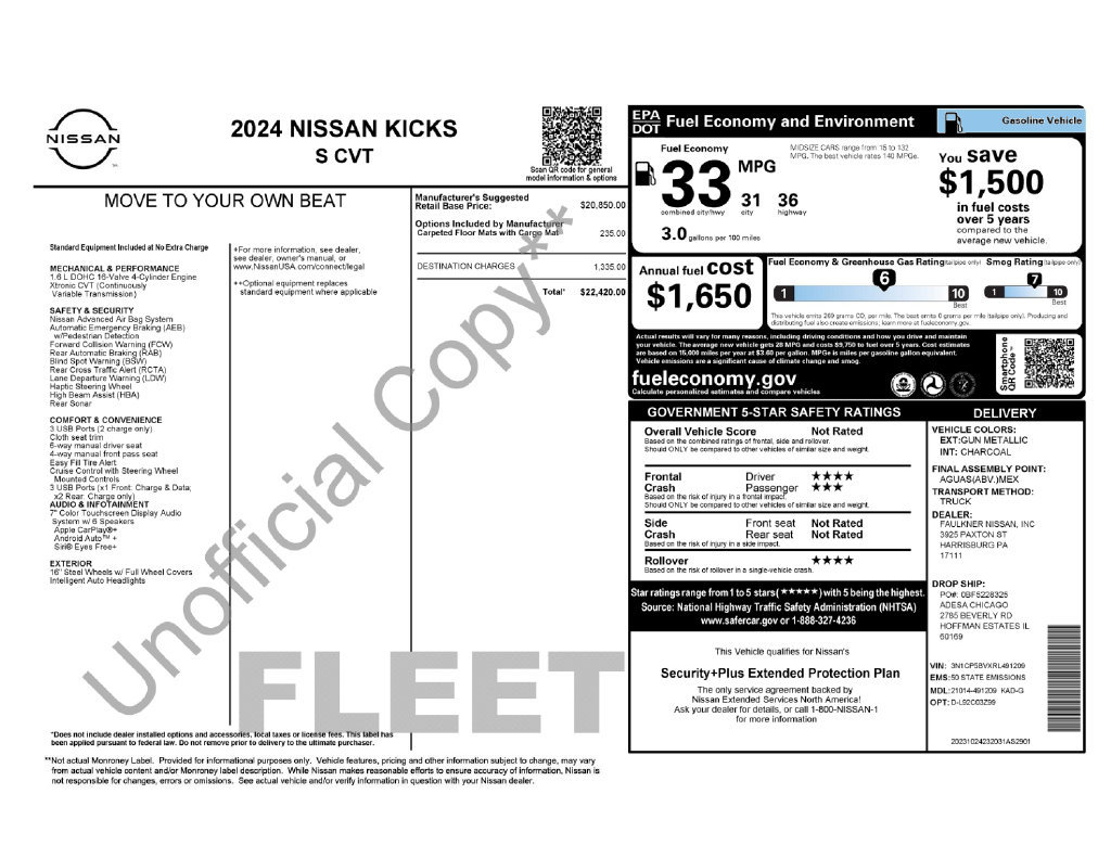 Used 2024 Nissan Kicks S FWD image 1