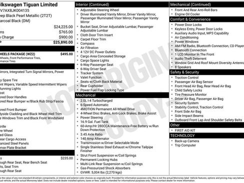 Used 2018 Volkswagen Tiguan Limited w/ Alloy Wheels Package AWD/4WD image 36