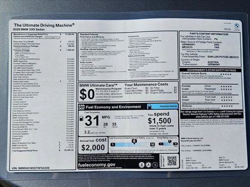 New 2026 BMW 330i Sedan w/ Premium Package image 19