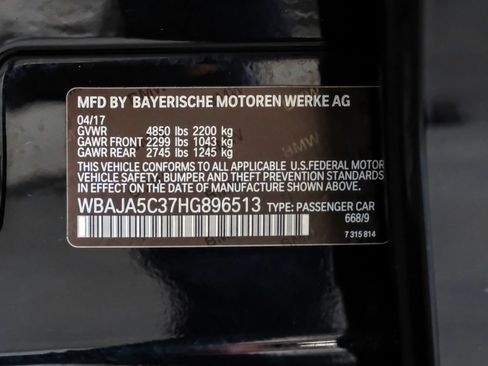 Used 2017 BMW 530i w/ Premium Package RWD image 75