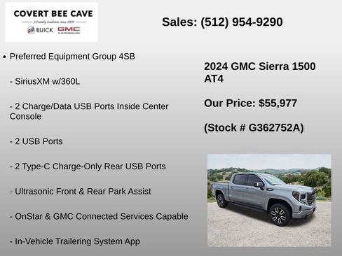 Used 2024 GMC Sierra 1500 AT4 w/ Technology Package AWD/4WD image 30
