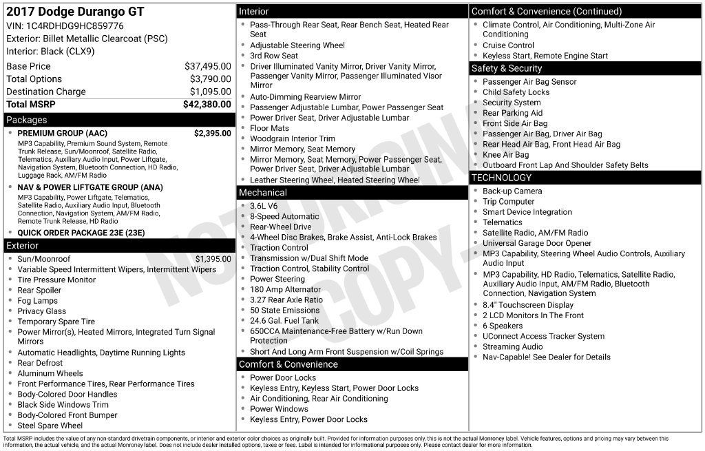 Used 2017 Dodge Durango GT w/ Premium Group RWD image 10
