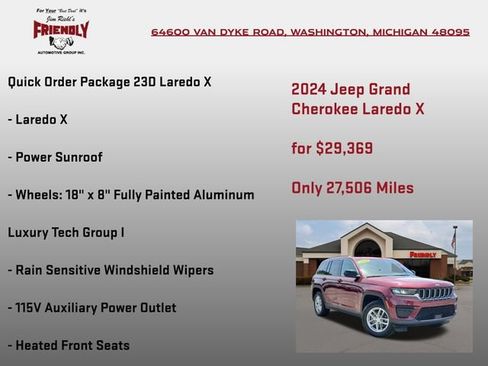 Used 2024 Jeep Grand Cherokee Laredo X w/ Luxury Tech Group I AWD/4WD image 5