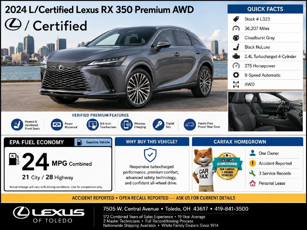 Certified 2024 Lexus RX 350 AWD image 3