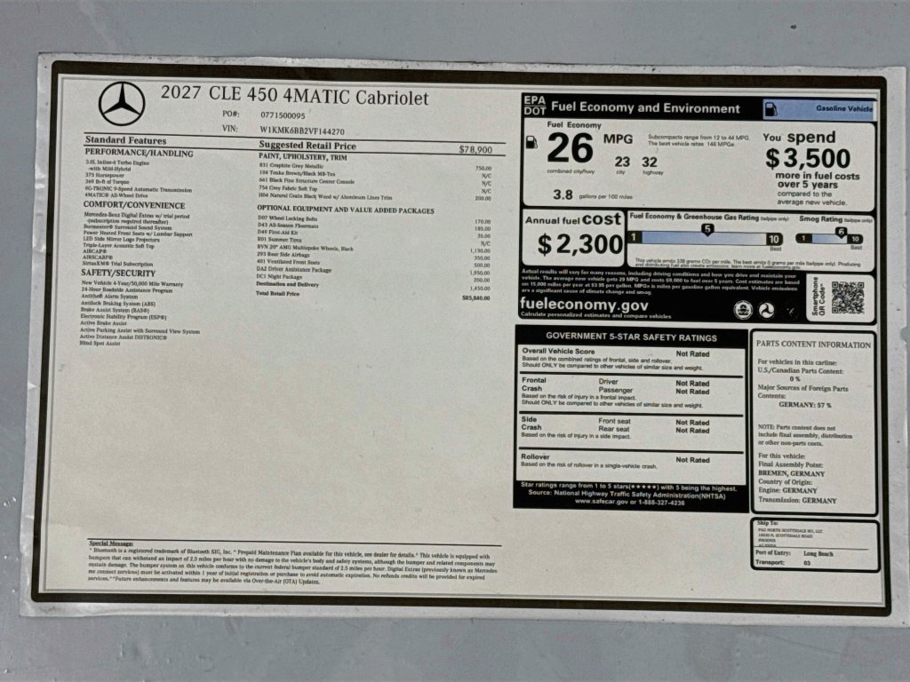 New 2027 Mercedes-Benz CLE 450 4MATIC Cabriolet image 9