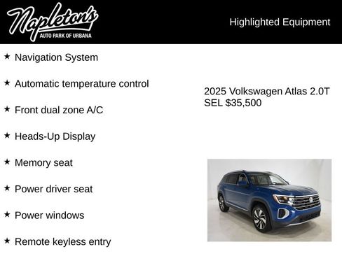 Used 2025 Volkswagen Atlas SEL AWD/4WD image 15
