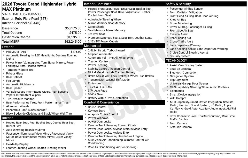Used 2026 Toyota Grand Highlander AWD Hybrid image 34