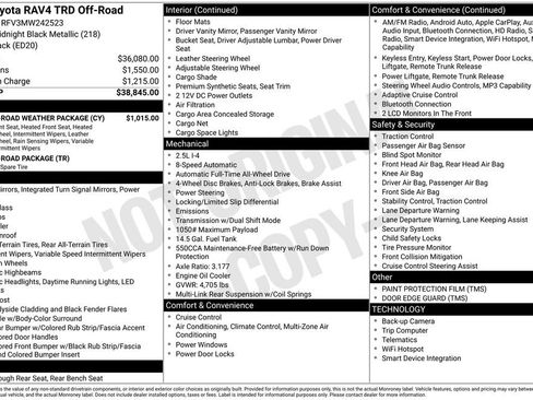 Used 2021 Toyota RAV4 TRD Off-Road w/ TRD Off-Road Weather Package image 35