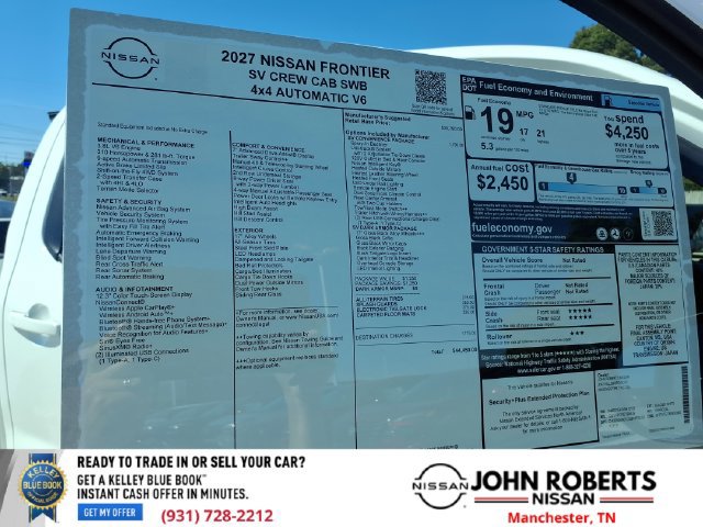 New 2027 Nissan Frontier SV w/ SV Convenience Package AWD/4WD image 21