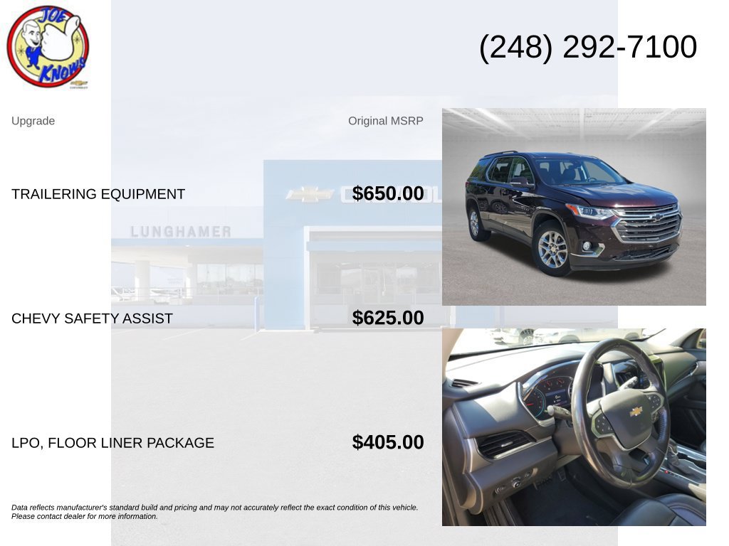 Used 2021 Chevrolet Traverse LT w/ LPO, Floor Liner Package AWD/4WD image 5