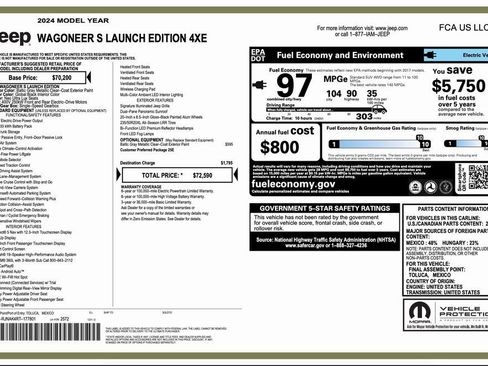 Used 2024 Jeep Wagoneer Launch Edition image 2