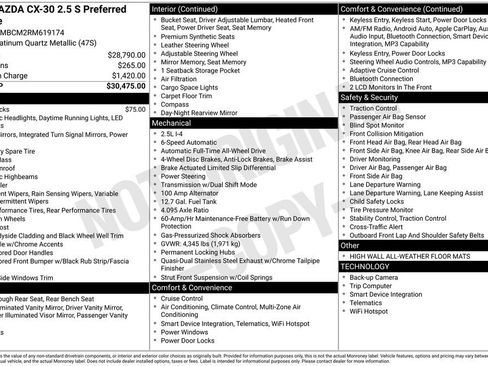 Certified 2024 MAZDA CX-30 AWD 2.5 S w/ Preferred Package image 10