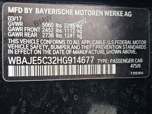 Used 2017 BMW 540i w/ Premium Package image 10