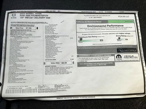 New 2024 RAM ProMaster 3500 w/ Delivery Van Package image 14