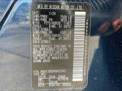 Used 2024 Nissan Armada SL w/ Captain's Chairs Package image 36