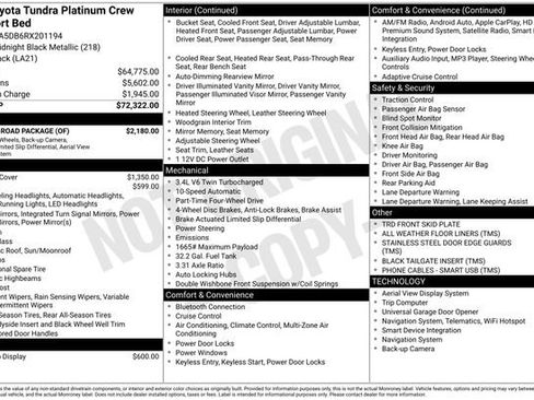 Used 2024 Toyota Tundra Platinum w/ TRD Off-Road Package image 40