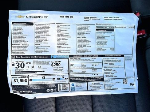 New 2026 Chevrolet Trax RS w/ Sunroof Package image 14