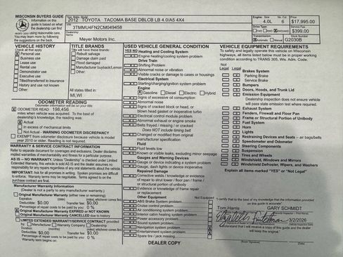 Used 2012 Toyota Tacoma 4x4 Double Cab w/ SR5 Pkg image 25