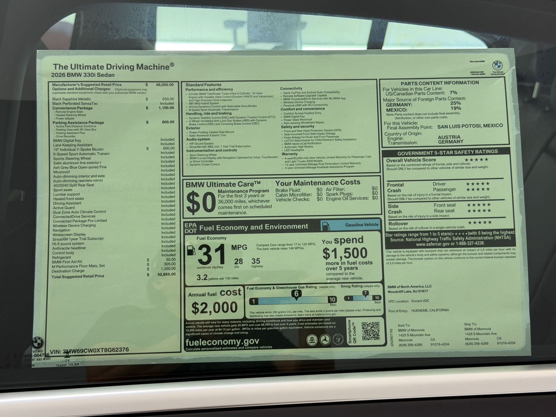 New 2026 BMW 330i Sedan w/ Convenience Package RWD image 32